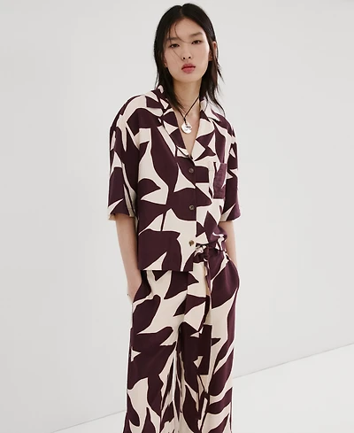 Mango Women's Printed Short-Sleeved Shirt