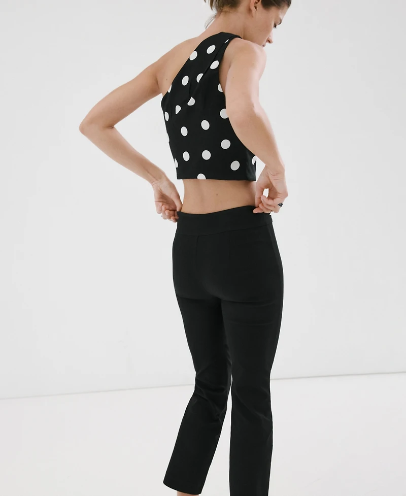 Mango Women's Asymmetrical Polka-Dot Top