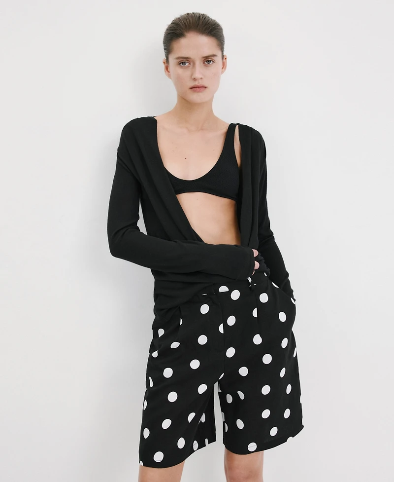 Mango Women's Lyocell Polka Dot Shorts