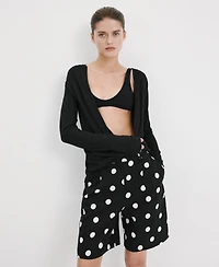 Mango Women's Lyocell Polka Dot Shorts