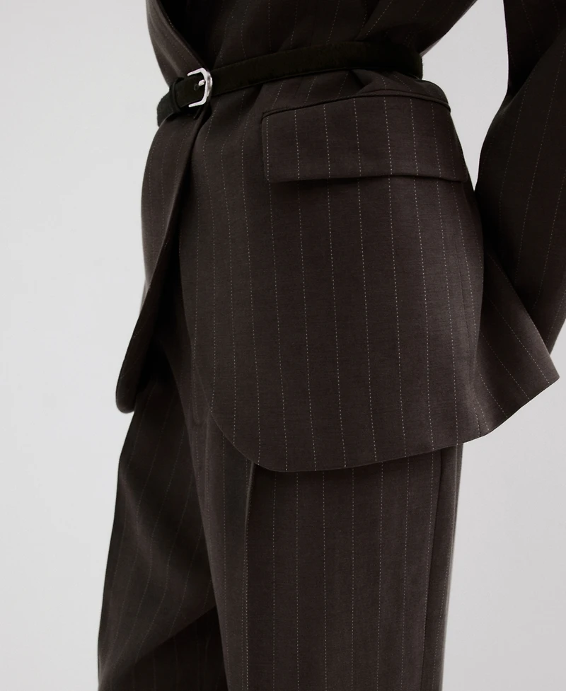 Mango Women's Pinstripe Suit Blazer