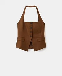 Mango Women's Linen Suit Vest