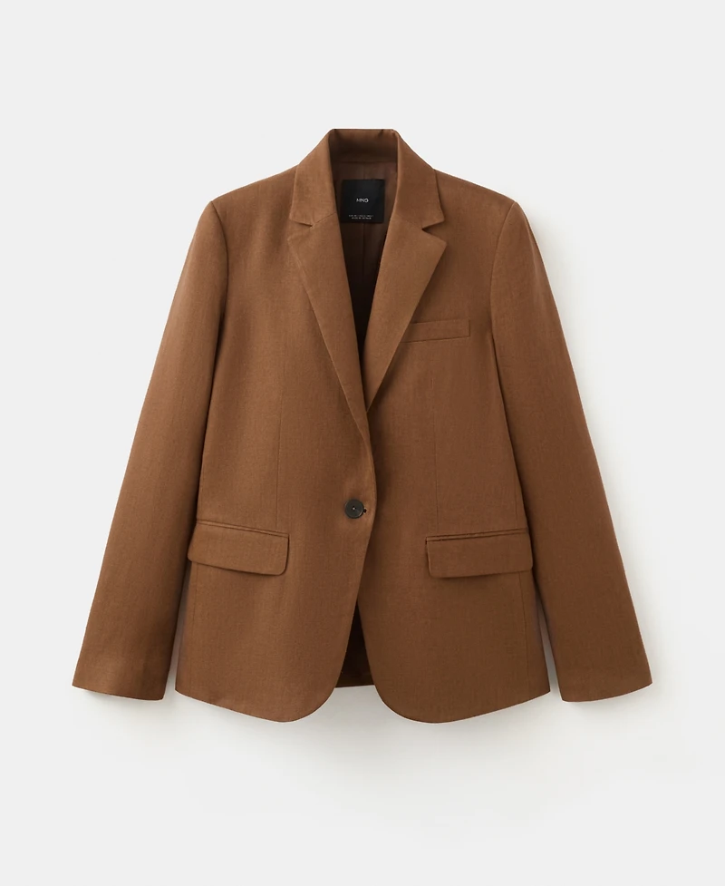 Mango Women's Linen Suit Blazer