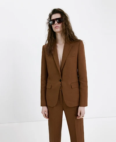 Mango Women's Linen Suit Pants