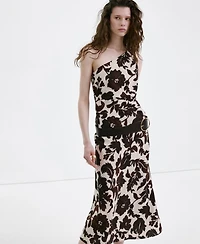 Mango Women's Asymmetrical Floral-Print Dress