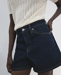 Mango Women's Straight Mid-Rise Denim Shorts
