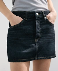 Mango Women's Low-Rise Denim Mini Skirt