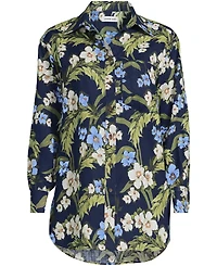 Lands' End Plus Linen Oversized Button Front Shirt