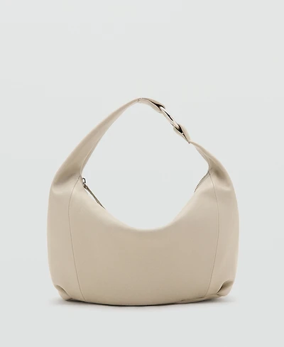 Mango Women's Buckle Leather Shoulder Bag