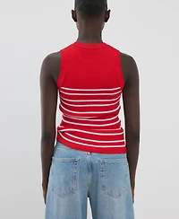 Mango Women's Striped Knit Top