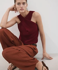 Mango Women's Knitted Wrap Top