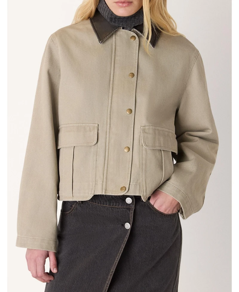 Whistles Women's Womne's Casual Contrast Collar Jacket