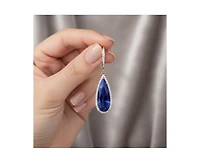 Elegant Teardrop Shaped Earrings with A Cubic Zirconia Middle Stone