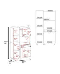 Fm Furniture Soul Kitchen Storage Cabinet with Microwave Shelf, Drawer, and Open Compartments
