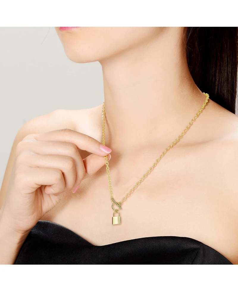 14K Gold Plated Locket Charm Necklace
