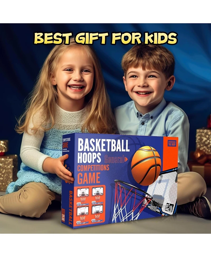 HopeRock Indoor Mini Basketball Hoop for Kids, Basketball Hoops Over The Door with Led Lighting