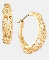 lonna & lilly Small Puffy Filigree Hoop Earrings, 0.64"