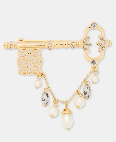 Lauren Ralph Lauren Crystal & Imitation Pearl Key Pin