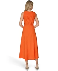 Calvin Klein Women's V Neck Midi Dress