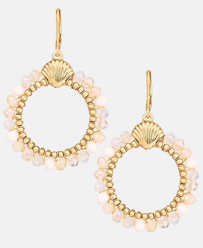lonna & lilly Beaded Shell Open Drop Earrings
