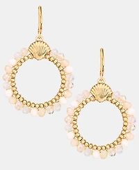 lonna & lilly Beaded Shell Open Drop Earrings