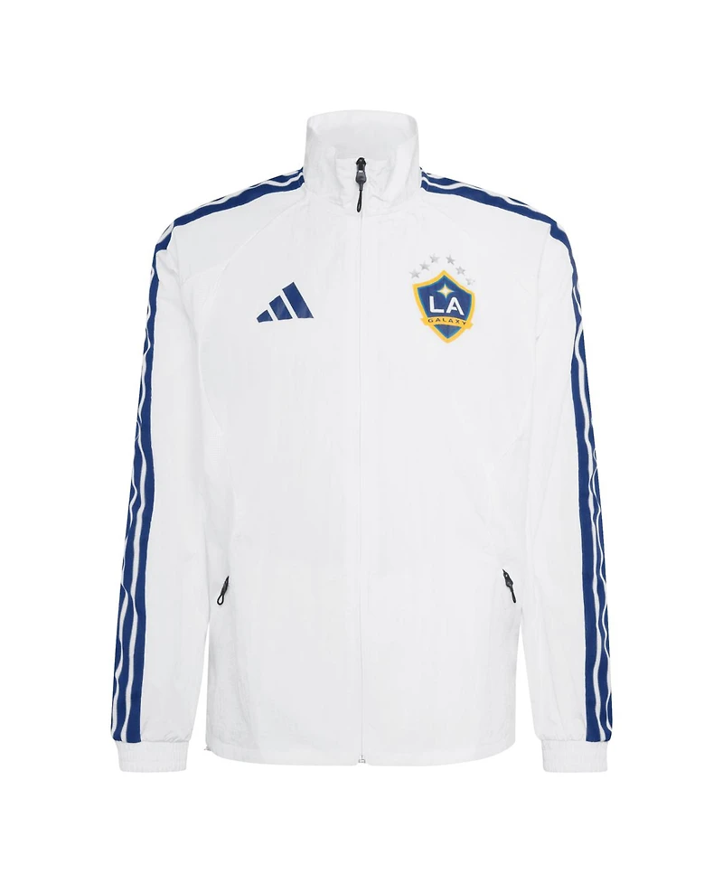 Adidas Men's White La Galaxy 2026 Anthem Raglan Full-Zip Jacket
