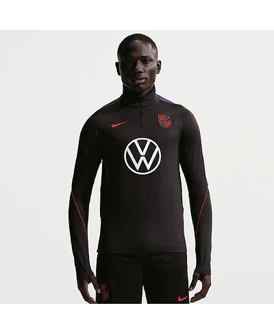Nike Men's Black Usmnt 2026 Strike Dri-fit Quarter-Zip Long Sleeve Drill Sweatshirt