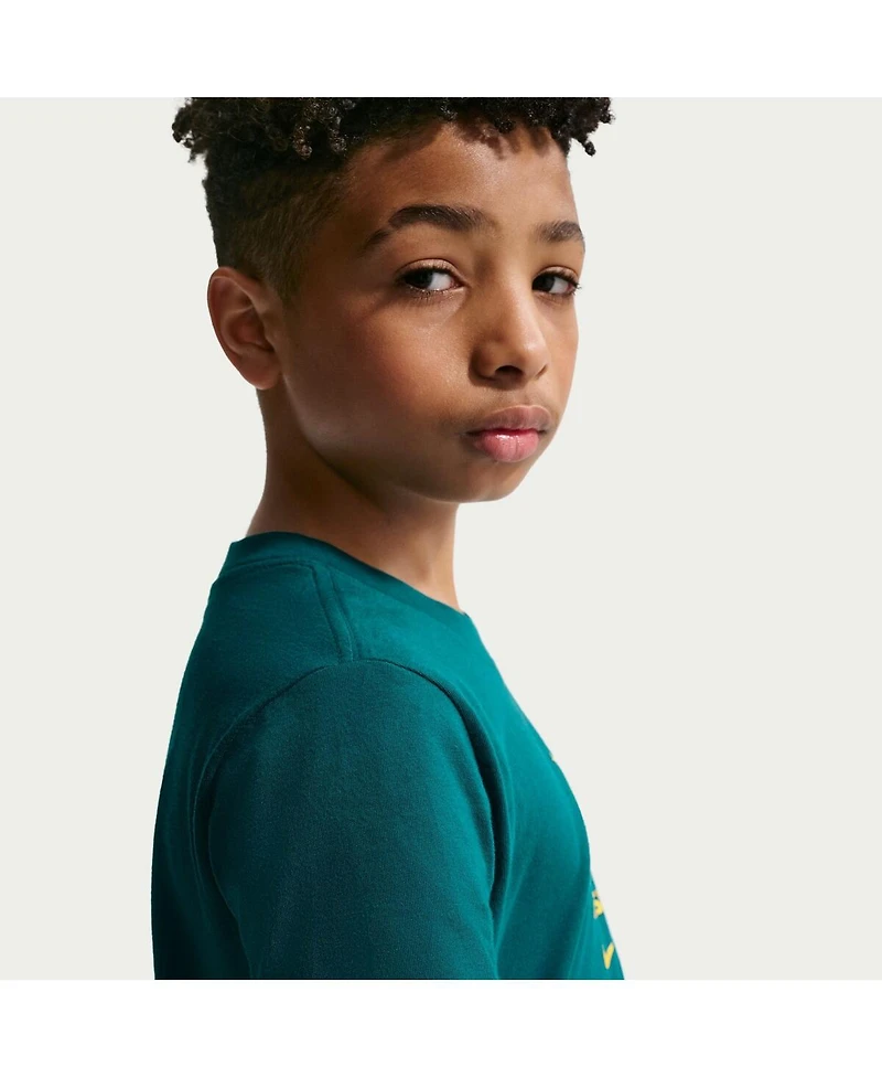 Nike Big Boys and Girls Green Brazil National Team Crest T-Shirt