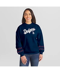 Wear by Erin Andrews Women's Navy Los Angeles Dodgers Americana Heavyweight Fleece Sweatshirt