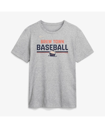 Nike Men's Heather Gray Milwaukee Brewers 2026 City Connect Stacked Team Phrase T-Shirt