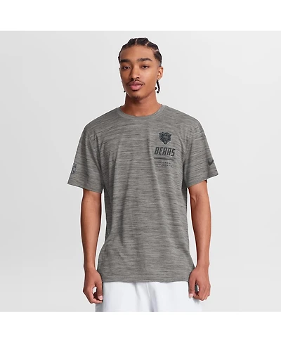 Nike Men's Gray Chicago Bears Sideline Double Covered Dri-fit Velocity T-Shirt