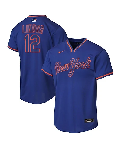 Nike Big Boys and Girls Francisco Lindor Royal New York Mets Alternate Replica Jersey