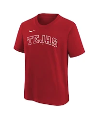 Nike Big Boys and Girls Corey Seager Red Texas Rangers 2026 City Connect Name & Number T-Shirt