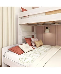 Max & Lily Solid Wood Bunk Bed, Modern Farmhouse Platform Bed Frame For Kids