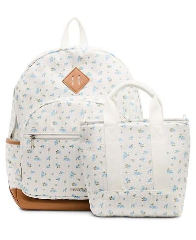 Madden Girl Lynxss Seersucker Dome Medium Backpack and Lunchbox Set