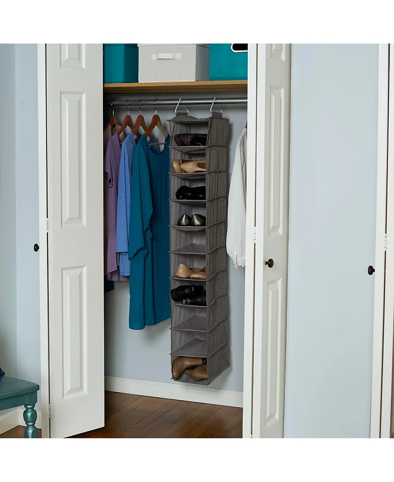 Household Essentials 10-Shelf Wide Hanging Shoe Organizer