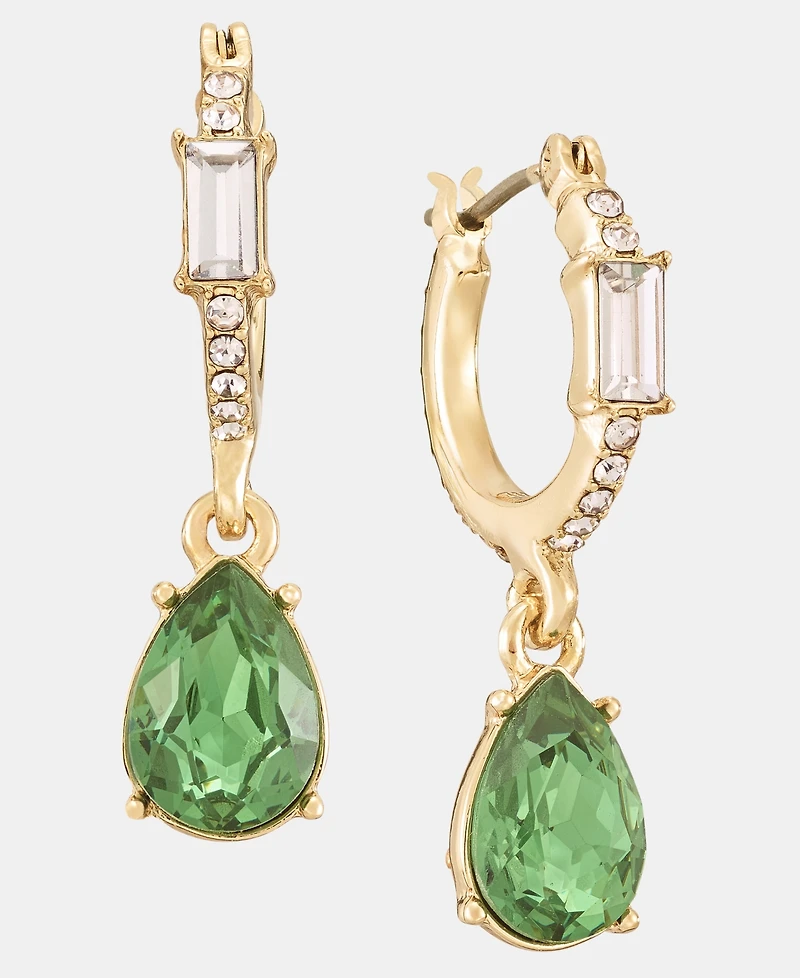 Givenchy Pear-Shape Crystal Charm Hoop Earrings