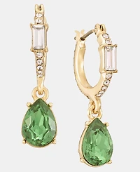 Givenchy Pear-Shape Crystal Charm Hoop Earrings