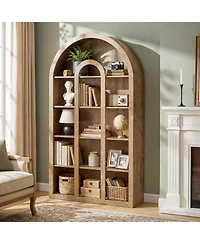 Tribesigns 71" Tall Bookshelf, 5-Tier Arched Bookcase with Open Shelves, Vintage Free-Standing Display Shelves