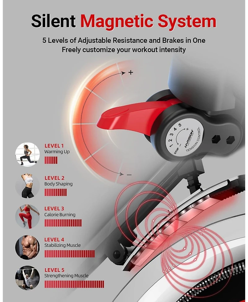 Harison Semi-Commercial Exercise Bike, 400 lbs Capacity, Magnetic with Bluetooth (Hrm-X8F )