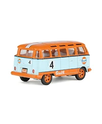 Greenlight 1/64 1964 Volkswagen Samba Bus, Gulf Oil Racing #4, Club Vee-Dub Series 16