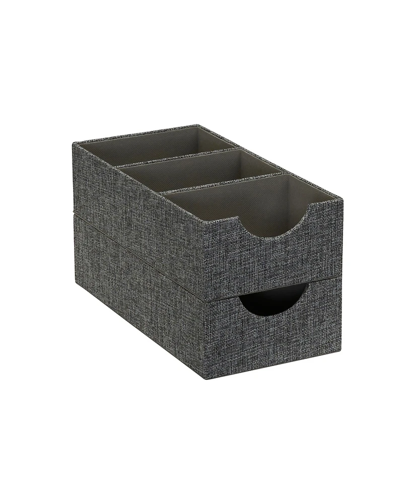 Household Essentials 3-Compartment Drawer Organizers, Pack of 2