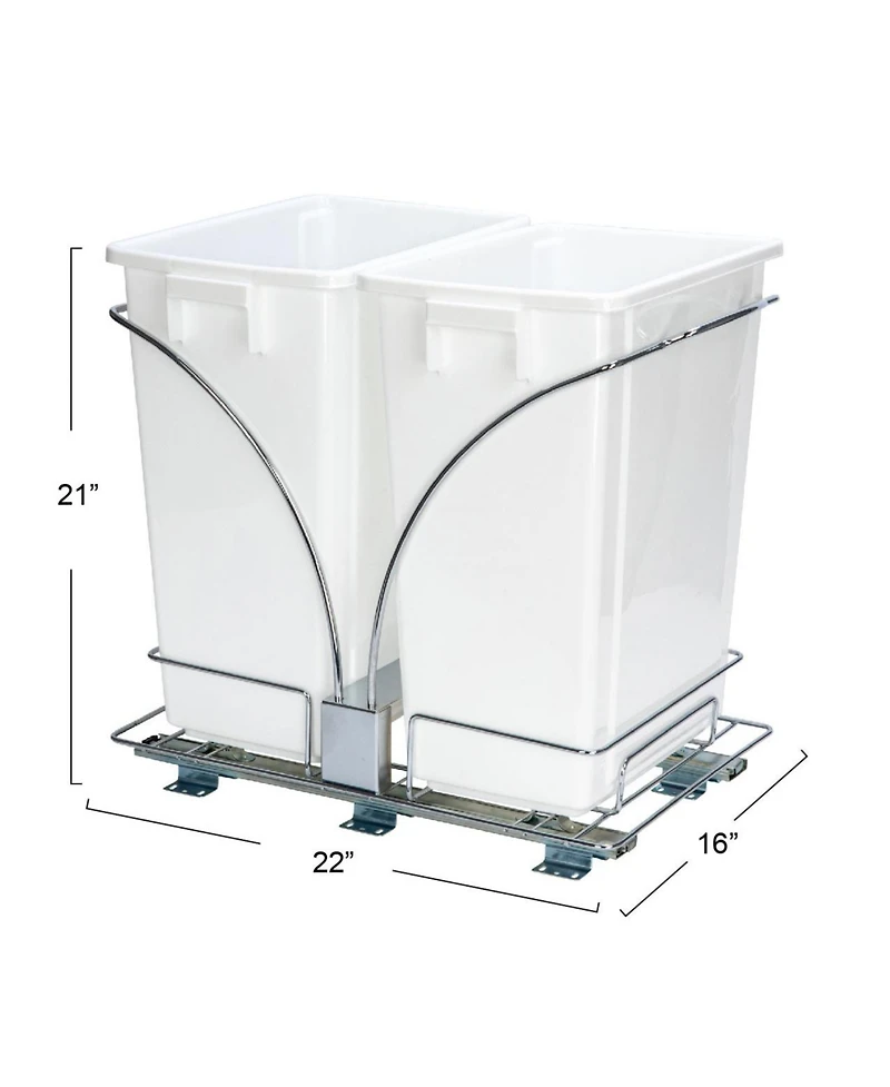 Household Essentials Glidez Steel Pull-Out Double 9 Gallon Plastic Trash Cans