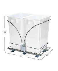 Household Essentials Glidez Steel Pull-Out Double 9 Gallon Plastic Trash Cans