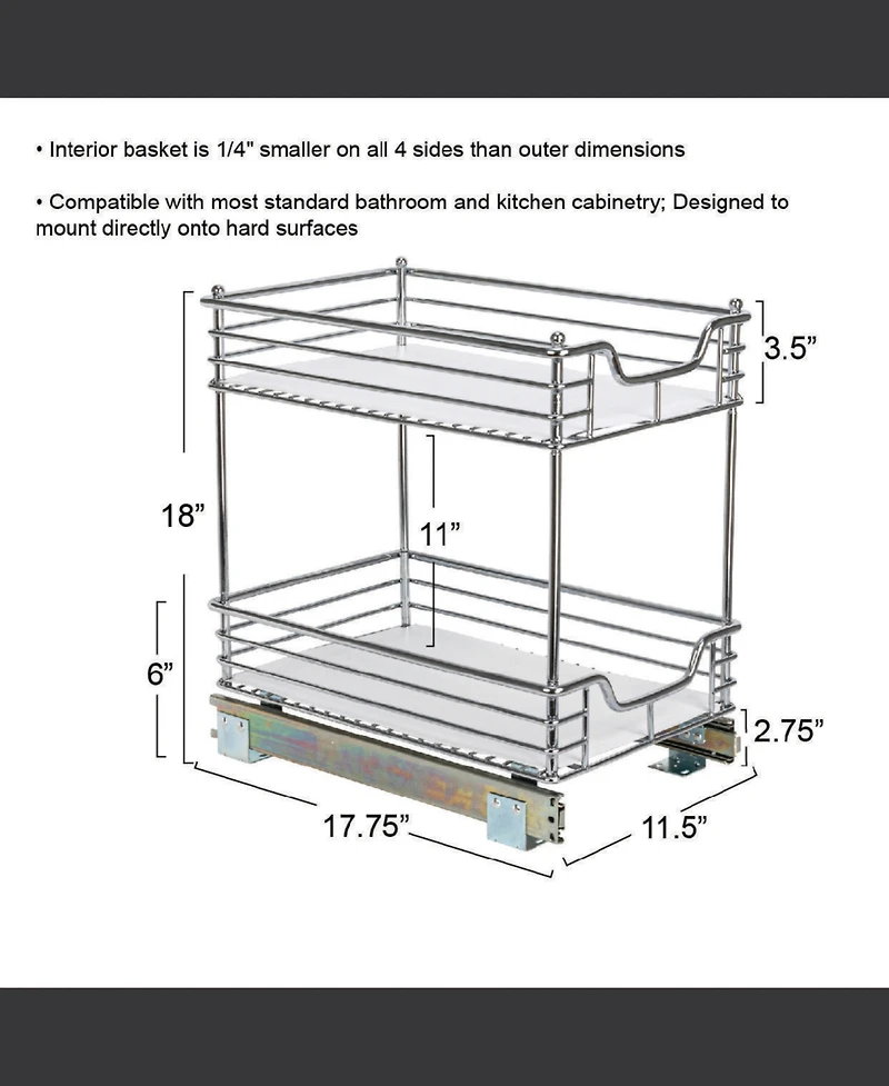 Household Essentials Glidez Steel Pull-Out Storage Organize