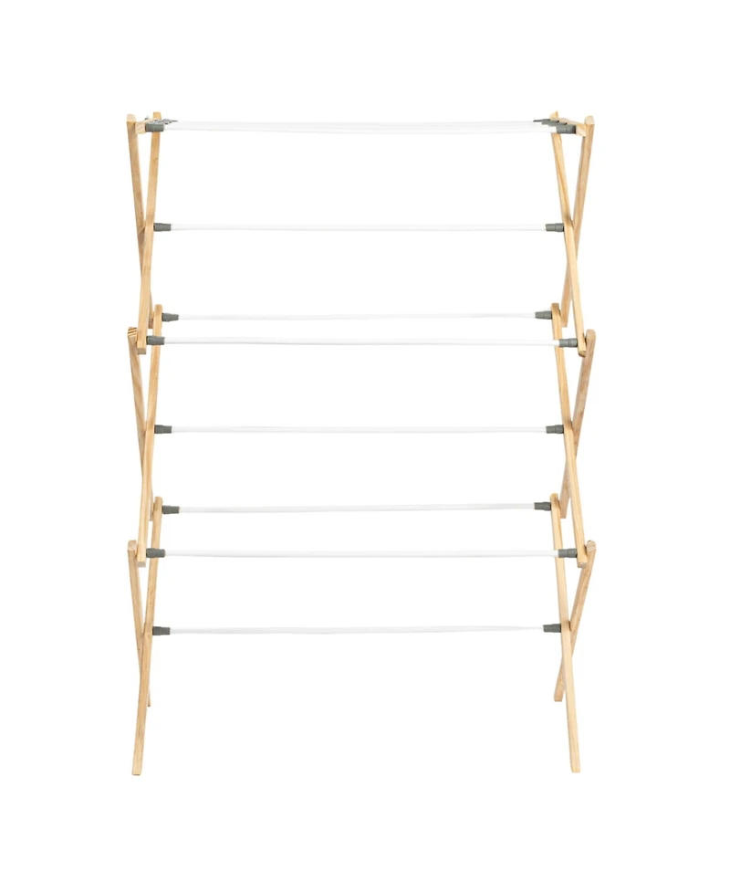 Household Essentials Bamboo Folding Clothes Drying Rack with 11 Dowels