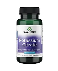 Swanson Potassium Citrate 99 mg, Mineral Supplement Heart Health and Energy, Nerve and Kidney Function, 120 Capsules