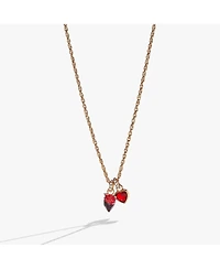 Alex and Ani Chocolate-Covered Strawberry Duo Charm Pendant Necklace