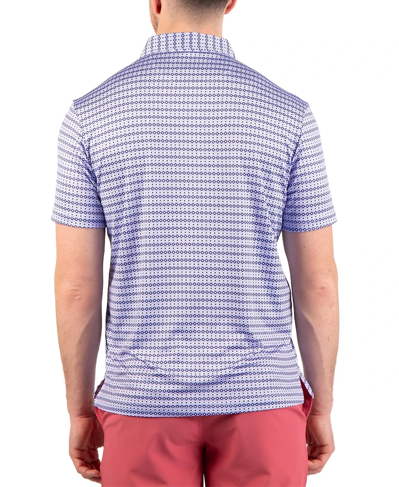 Tailorbyrd Men's Geo Stars Printed Performance Polo