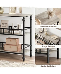 Yigii Console Table 3-Tier Entryway Narrow Sofa Side Shelves